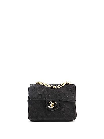 Chanel Vintage Square Classic Single Flap Bag Quilted Suede Mini (view 1)