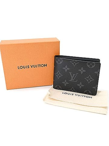 Louis Vuitton LOUIS VUITTON Monogram Eclipse Portefeuille Multiple Bi-fold Wallet for Men, Black M61695 (view 1)