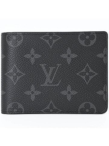 Louis Vuitton LOUIS VUITTON Monogram Eclipse Portefeuille Multiple Bi-fold Wallet for Men, Black M61695 (view 2)