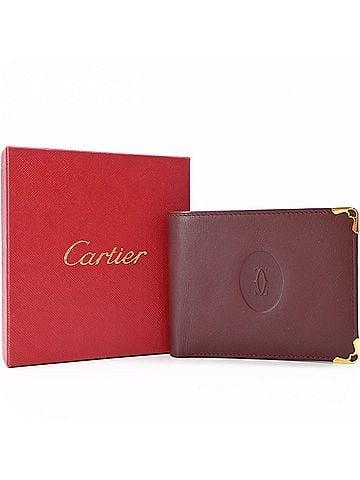 Cartier Cartier Must Line Bi-fold Wallet, Billfold, Leather, Women's, Bordeaux, L3000467 (view 1)
