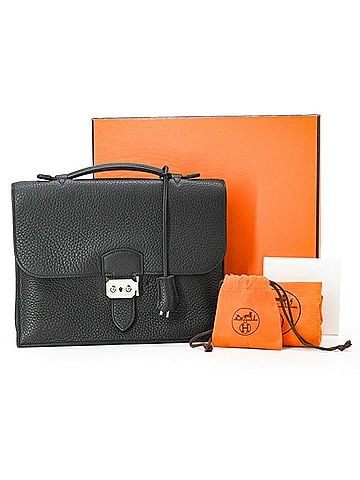 Hermès HERMES Sac à Dépêches 27 Handbag Business Bag Taurillon Clemence Leather Black (view 1)