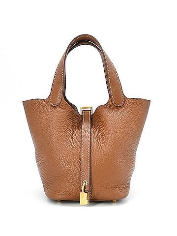 Hermès HERMES Picotin Lock PM Handbag, Taurillon Clemence Leather, Women's, Gold (view 1)