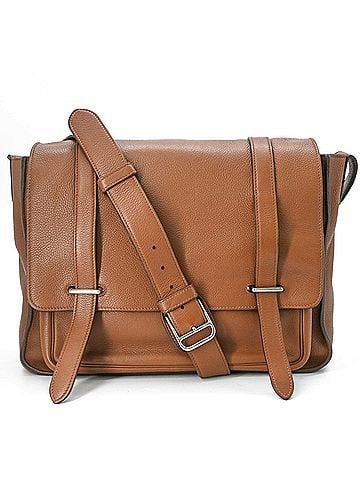 Hermès HERMES Steve Buzas 35 Shoulder Bag for Men, Taurillon Clemence Leather, Brown (view 1)