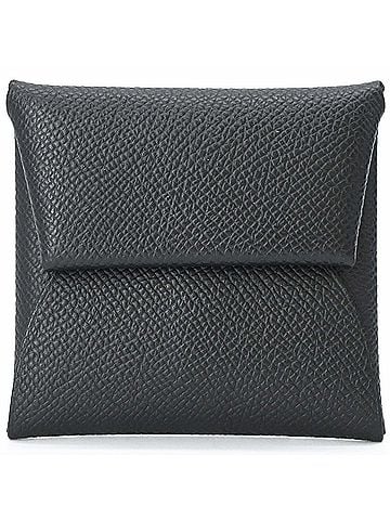 Hermès HERMES Bastia Veau Epsom Leather Wallet/Coin Purse Mini Wallet Black (view 1)