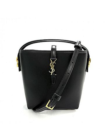 Saint Laurent SAINT LAURENT Lambskin LE 37 Mini Bucket Bag Handbag Black (view 1)