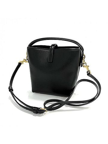 Saint Laurent SAINT LAURENT Lambskin LE 37 Mini Bucket Bag Handbag Black (view 2)