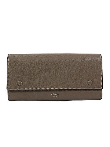Céline CELINE Celine Large Flap Multifunction 101673AFE.09SO Long Wallet Leather Greige Yellow Women's (view 1)
