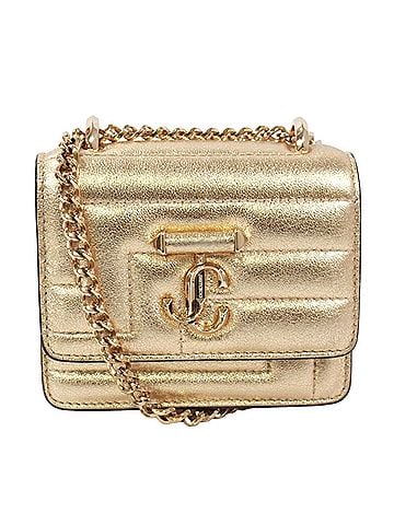 Jimmy Choo JIMMY CHOO Varenne Avenue Quad Chain Shoulder Bag, Leather, Gold, Women's (view 1)