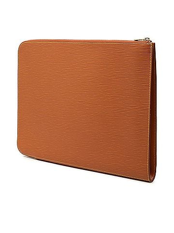 Louis Vuitton Louis Vuitton Epi Pochette Document Clutch Bag, Second M54498, Zipang Gold, Brown Leather, Women's, LOUIS VUITTON (view 2)