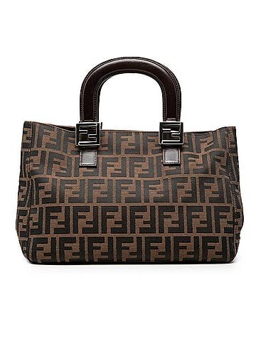 Fendi Fendi Zucca Handbag 26329 Brown Black Canvas Leather Women's FENDI (view 1)