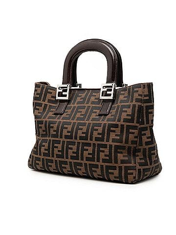Fendi Fendi Zucca Handbag 26329 Brown Black Canvas Leather Women's FENDI (view 2)