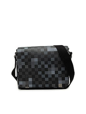 Louis Vuitton Louis Vuitton Damier Graphite Pixel District PM Crossbody Shoulder Bag N40072 Black Gray Leather Men's LOUIS VUITTON (view 1)