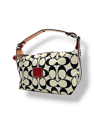 Coach Coach Signature Nylon Accessory Pouch Handbag Mini Bag Canvas Leather Ivory Rose Red Silver Hardware Women's S31 (view 1)