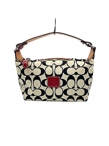Coach Coach Signature Nylon Accessory Pouch Handbag Mini Bag Canvas Leather Ivory Rose Red Silver Hardware Women's S31 (view 2)