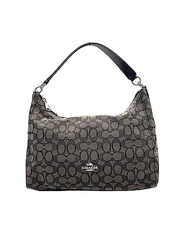 Coach Coach Signature Celeste Convertible Hobo Shoulder Bag Handbag Crossbody Canvas Leather Grey Black Silver Hardware S53 (view 2)