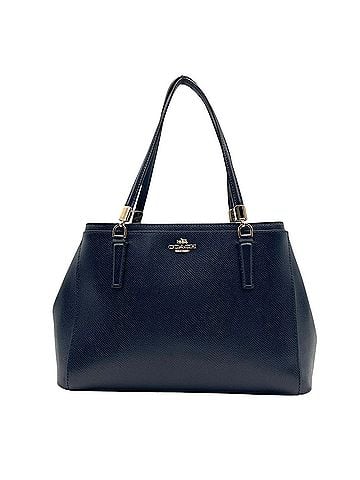 Coach COACH Luxury Crossgrain Leather Christie Carryall Tote Bag Handbag Navy Gold Hardware Women's S54 (view 2)