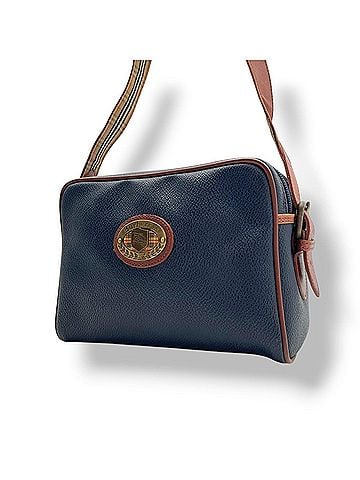 Burberry Burberry Leather Shoulder Bag, Pouch, Crossbody, Navy Brown, Gold Hardware, Women's, S64 (view 1)