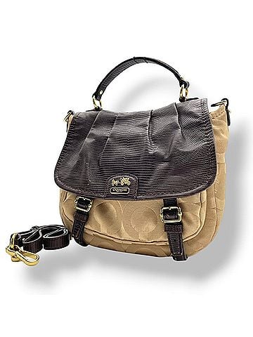 Coach COACH Madison Op Art Annabelle Shoulder Bag, Handbag, Crossbody Canvas Leather, Beige Brown, Gold Hardware, S54 (view 1)