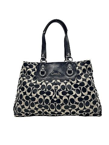 Coach Coach Ashley Signature Satin Carryall Handbag Shoulder Bag with Strap, Canvas and Leather, Grey, Silver Hardware, Women's F15510 S31 (view 2)