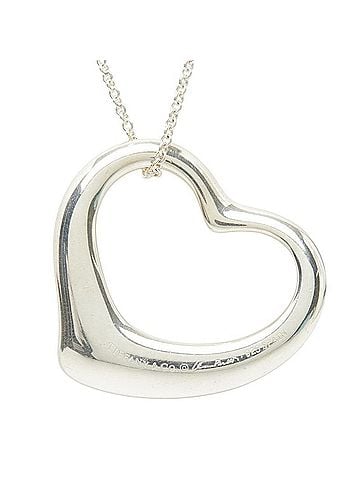 Tiffany & Co. Tiffany &amp; Co. Elsa Peretti Open Heart Chain Pendant Necklace, SV925 Silver, Women's. (view 2)