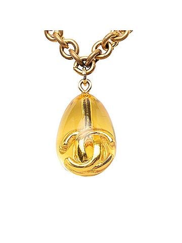 Chanel Chanel Coco Mark Long Chain Pendant Necklace, Gold Plated, Resin-based, Women's. (view 1)