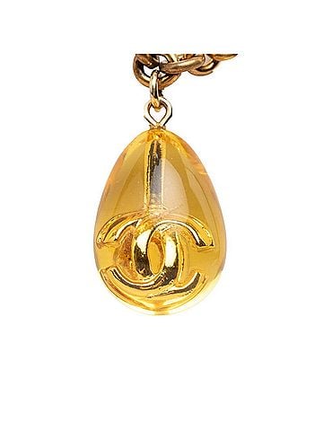 Chanel Chanel Coco Mark Long Chain Pendant Necklace, Gold Plated, Resin-based, Women's. (view 2)