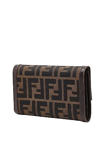 Fendi Fendi Zucca Tri-fold Wallet, Brown &amp; Black Canvas Leather, Women's FENDI (view 2)