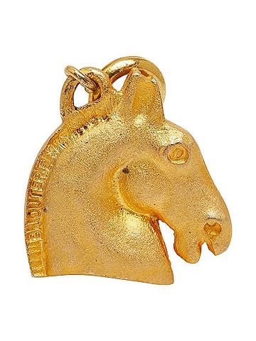 Hermès Hermes Cheval Horse Necklace Pendant Charm Gold Plated Women's HERMES (view 2)