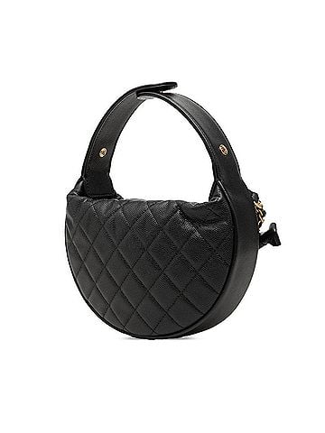 Chanel Chanel Coco Mark Matelassé Mini Hobo Handbag, Ribbon Chain, Black Caviar Leather, Women's CHANEL (view 2)