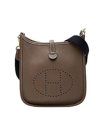 Hermès Hermes Evelyne TPM Amazon Crossbody Shoulder Bag, Y Stamp, 2020 Model, Etoupe/Greige, Gold Hardware, Taurillon Clemence Leather, Women's. (view 1)