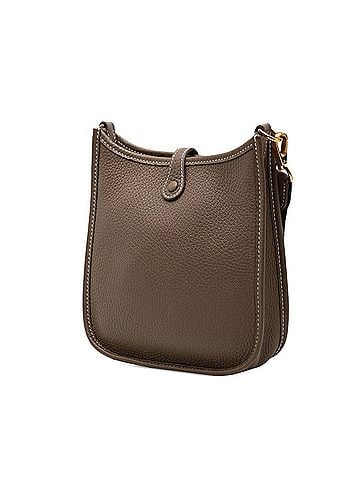 Hermès Hermes Evelyne TPM Amazon Crossbody Shoulder Bag, Y Stamp, 2020 Model, Etoupe/Greige, Gold Hardware, Taurillon Clemence Leather, Women's. (view 2)