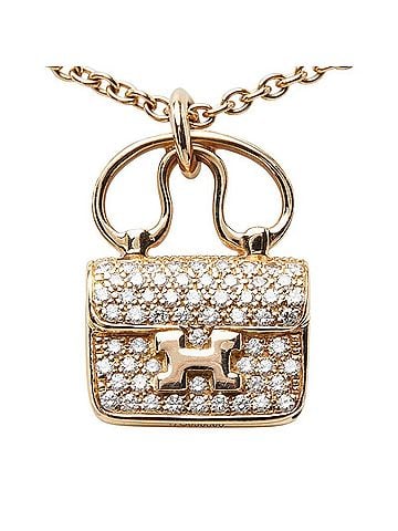 Hermès Hermes Amulette Constance Chain Pendant Necklace H121312B 00 18KPG Pink Gold Diamond Women's HERMES (view 1)