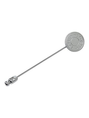 Hermès Hermes Sellier Pin Brooch, Silver Metal, Women's (view 1)