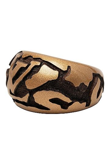 Louis Vuitton Louis Vuitton Bague Leo Monogram Ring, Size #S, M66029, Metallic Gold, Brown Wood, Women's, LOUIS VUITTON (view 2)