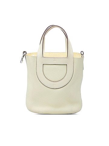 Hermès Hermes In the Loop 18 Handbag, Jaune Milton (light yellow), silver hardware, Taurillon Clemence Swift leather, women's. (view 1)