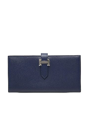 Hermès Hermes Bearn Soufflé Bi-fold Long Wallet, Blue Saphir, Gold Hardware, Veau Epsom Leather, Women's (view 1)