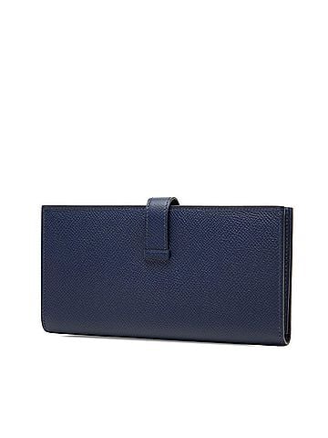 Hermès Hermes Bearn Soufflé Bi-fold Long Wallet, Blue Saphir, Gold Hardware, Veau Epsom Leather, Women's (view 2)