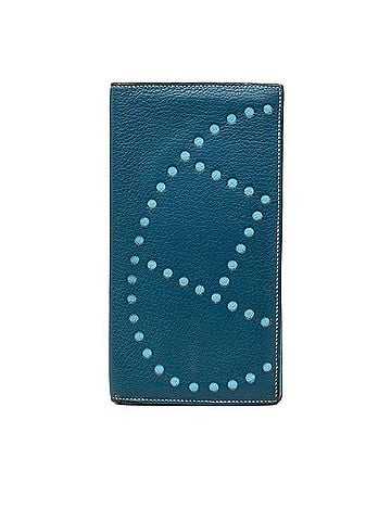 Hermès Hermes Evelyne Bi-fold Long Wallet Billfold ?Q 2013 Blue Navy Chevre Leather Women's HERMES (view 1)