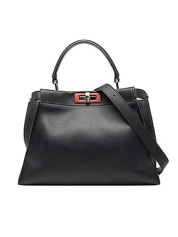 Fendi Fendi Peekaboo Regular Handbag Shoulder Bag 2WAY 8BN290 Navy/Red Leather Women's FENDI (view 1)