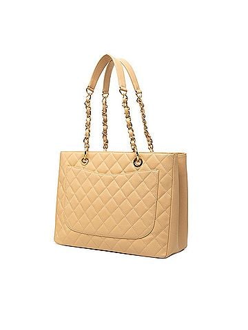 Chanel Chanel Coco Mark GST Grand Shopping Tote Chain Shoulder Bag A50995 Beige Caviar Skin Women's CHANEL (view 2)