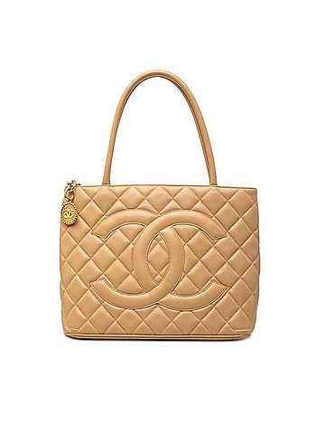 Chanel Chanel Matelassé Coco Mark Reissue Tote Bag Handbag Beige Caviar Leather Women's CHANEL (view 1)