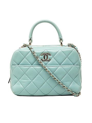 Chanel Chanel Coco Mark Trendy CC Matelassé Handbag Shoulder Bag A92238 Light Blue Gold Lambskin Women's CHANEL (view 1)