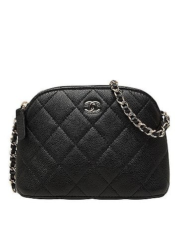 Chanel Chanel Coco Mark Matelassé Classic Chain Shoulder Bag Pochette Black Gold Hardware Caviar Leather Women's CHANEL (view 1)