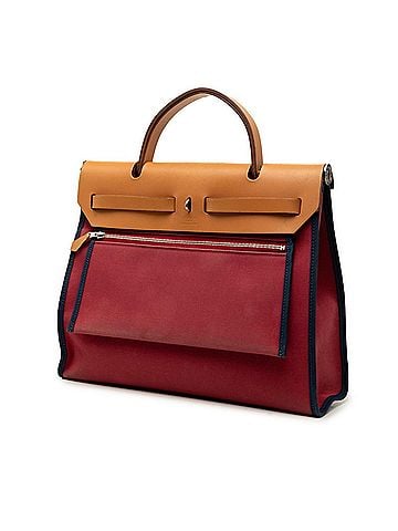 Hermès Hermes Herbag Zip PM Handbag Shoulder Bag 2-Way Red Navy Canvas Leather Women's HERMES (view 2)