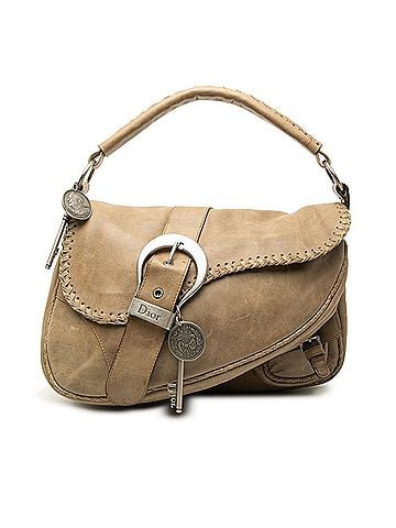 Christian Dior Christian Dior Dior Gaucho Handbag One Shoulder Beige Leather Women's (view 1)