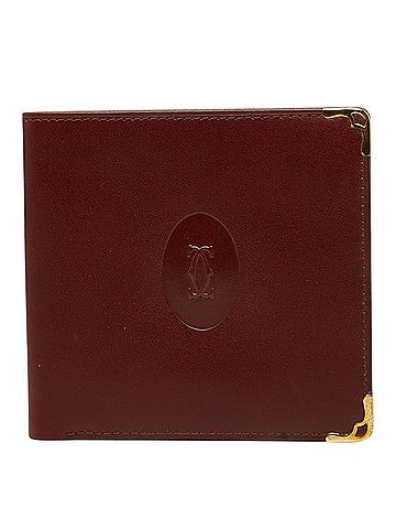 Cartier Cartier Must Line Bi-fold Wallet, Billfold, Bordeaux Leather, Women's, CARTIER (view 1)