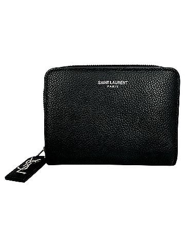 Saint Laurent Saint Laurent Rive Gauche Zip Around Compact Wallet in Black Leather (view 1)