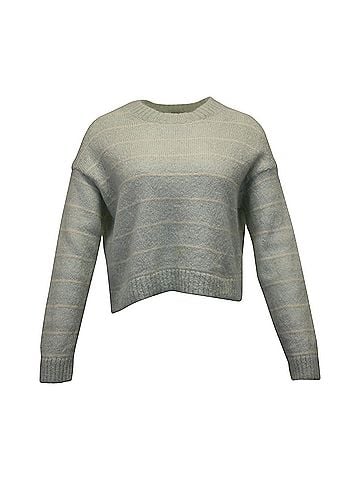Acne Acne Studios Striped Kassidy Sweater in Green Nylon (view 1)
