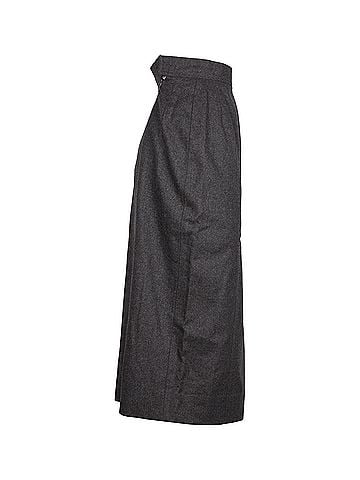 Chanel Chanel Gold Button Midi Skirt in Grey Wool (view 2)