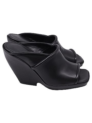 Khaite Khaite Stagg Wedge Sandals in Black Lamb Leather (view 1)